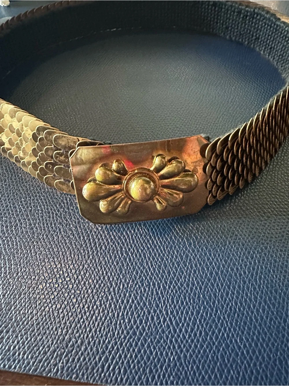 Retro Gold-Tone Floral Chain Belt - Women Accessories